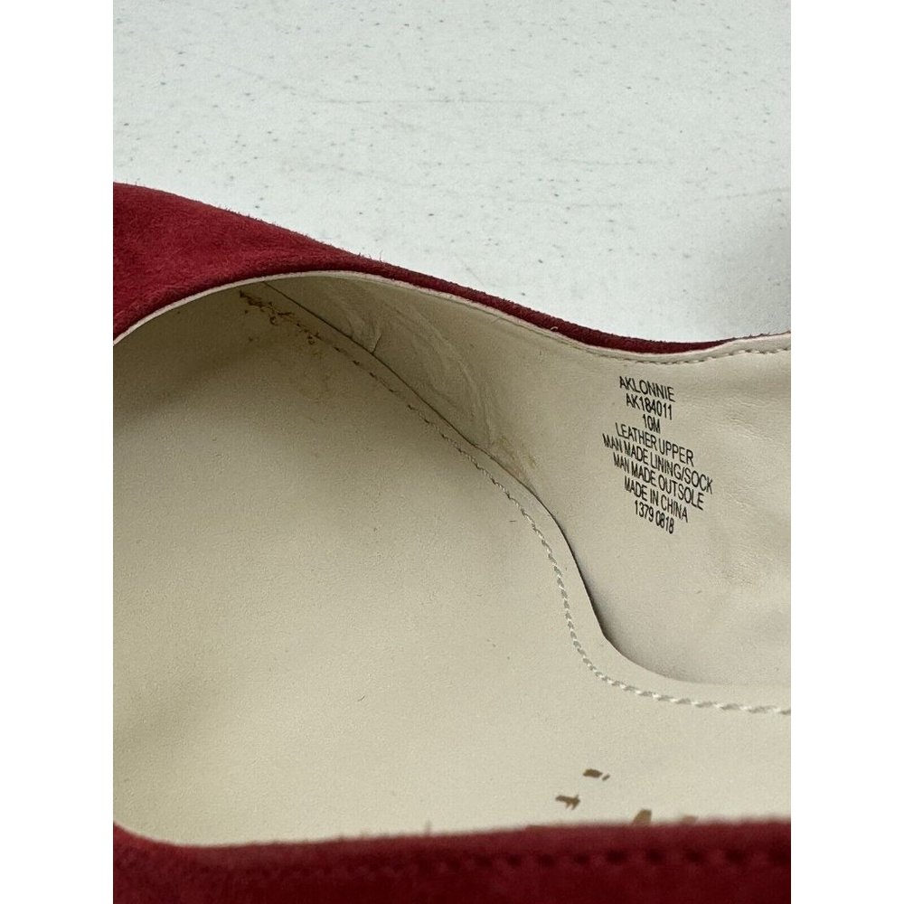 Anne Klein Lonnie Heels Women's Size 10 Red Leather - Picture 6 of 7
